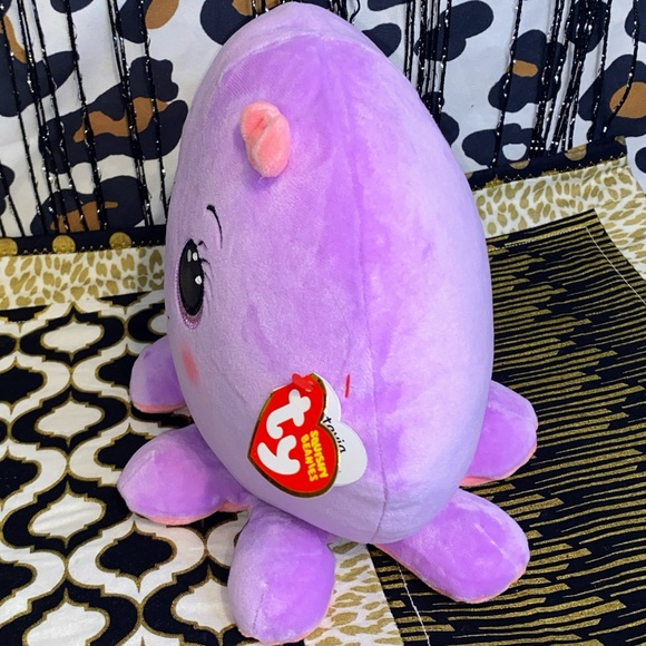 TY SQUISH A BOOS OCTAVIA THE PURPLE OCTOPUS PLUSH PILLOW TOY - Picture 5 of 6